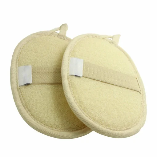 Natural Loofah Body Shower Scrubber Set: Bath Exfoliating Sponge Brushes with Hook - Image 3