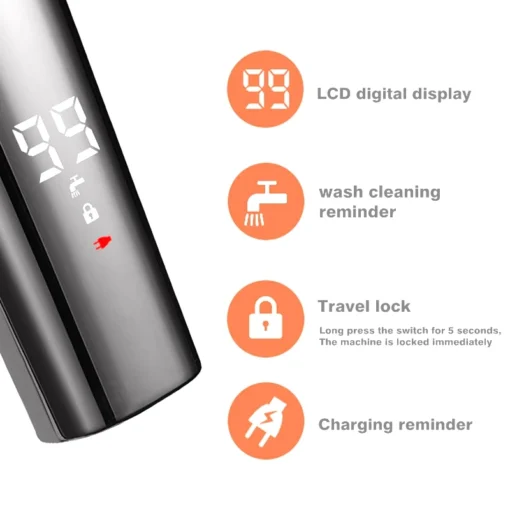 Professional All-in-One Men's Grooming Kit: Electric Beard and Hair Trimmer, Eyebrow Shaper, Body Shaver - Image 2