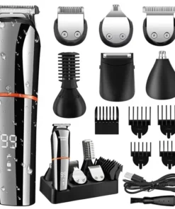 Professional All-in-One Men's Grooming Kit: Electric Beard and Hair Trimmer, Eyebrow Shaper, Body Shaver