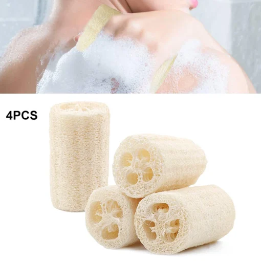 Natural Organic Loofah Bath Sponge Set Exfoliating Scrubber For Removing Dead Skin - Image 2