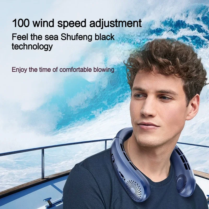 Rechargeable Neck Fan with LED Light – Lightweight Hands-Free Wearable Cooling Fan, Low Noise USB Charging Portable Fan for Indoor, Outdoor, Sports & Travel 5 Rechargeable Neck Fan with LED Light – Lightweight Hands-Free Wearable Cooling Fan, Low Noise USB Charging Portable Fan for Indoor, Outdoor, Sports & Travel - Image 4