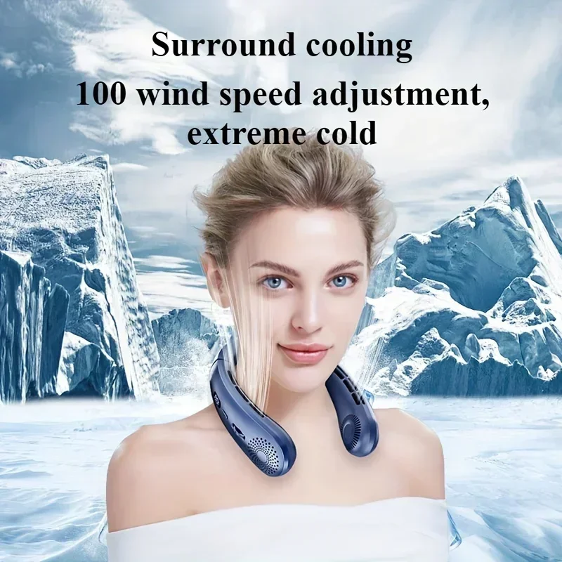 Rechargeable Neck Fan with LED Light – Lightweight Hands-Free Wearable Cooling Fan, Low Noise USB Charging Portable Fan for Indoor, Outdoor, Sports & Travel 3 Rechargeable Neck Fan with LED Light – Lightweight Hands-Free Wearable Cooling Fan, Low Noise USB Charging Portable Fan for Indoor, Outdoor, Sports & Travel - Image 2